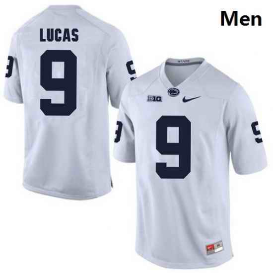 Men Penn State Nittany Lions 9 Jordan Lucas White College Football Jersey